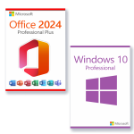 Microsoft Office 2024 Professional Plus + Microsoft Windows 10 Pro für 3 PC
