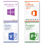 Microsoft Visio 2019 Professional - Project 2019 Professional - Office 2019 Professional Plus - Windows 10 Professional Plus Lizenz für 3PC